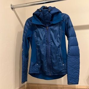 Lululemon Blue Down & Fleece Hoodie Jacket Size S
